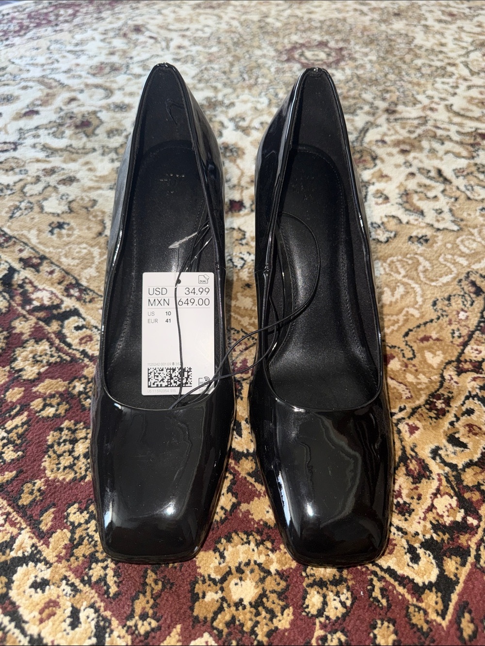 H&M Black Patent Block Heel Pumps - Picture 2 of 3